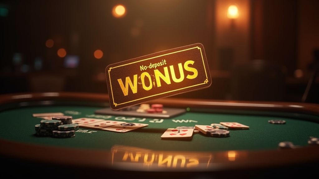 No-Deposit-Bonus als leuchtende Gutscheinkarte im Casino-Setting