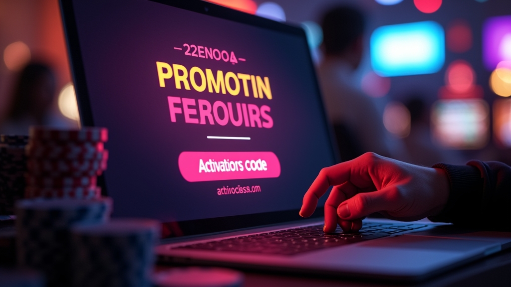 Spieler gibt einen Promo- oder Aktionscode in ein Casino-Formular ein